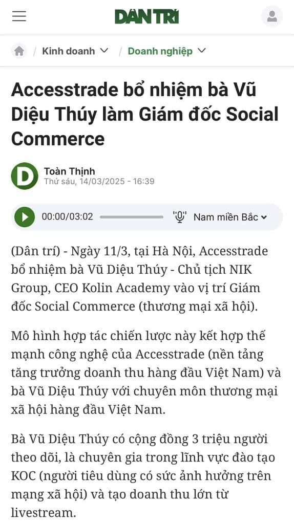 Accesstrade bổ nhiệm bà Vũ Diệu Thúy làm Giám đốc Social Commerce